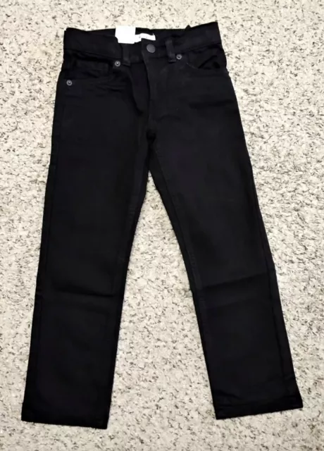 Levis 511 Boys Slim Fit Jeans Stretch  Adj Waistband Black 7X Reg Nwt Msrp $42