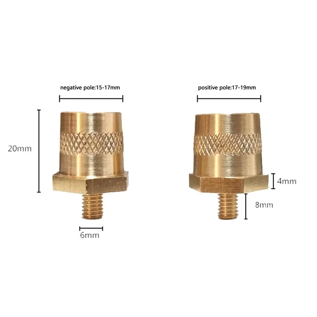12V 24V Compatible Brass Battery Pole Adaptor M6/M8 Male Thread Anti Corrosion