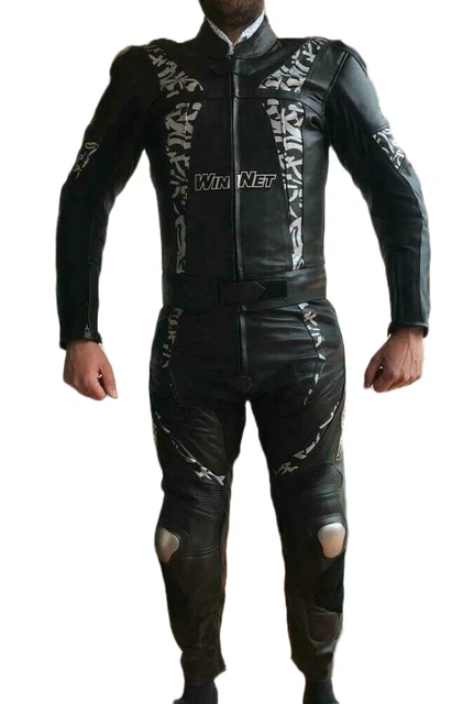Tuta di pelle da per moto divisibile in 2 pezzi giacca e pantalone separabile