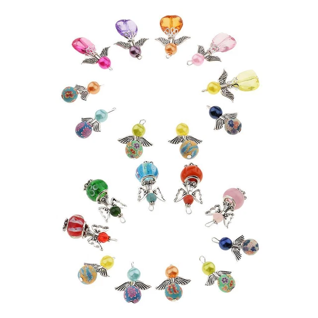 20 Stück Gemischter Engel Charms Perle Acryl Polymer Anhänger Schmuckzubehör
