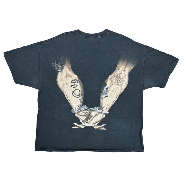 VINTAGE NO FEAR So Cal T Shirt Sz (S) Crew Neck 90's Y2K Double