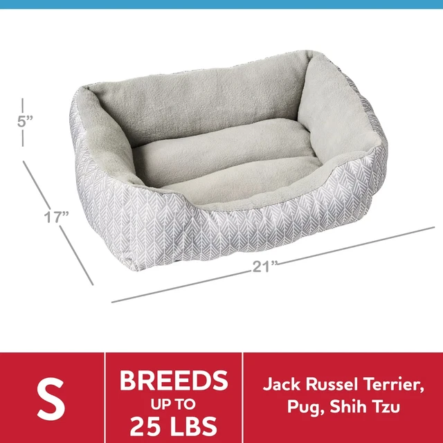 Small Cuddler Dog Cat Puppy Kitten Pet Bed, Gray, 19”x15”, Typically up to 25 Lb 2