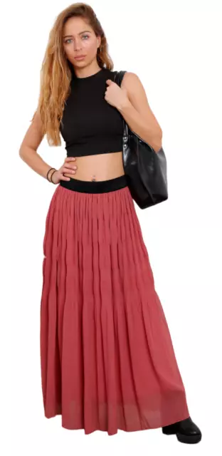 ladies skirt elastic lined long skirt women lined skirt summer skirt long skirt