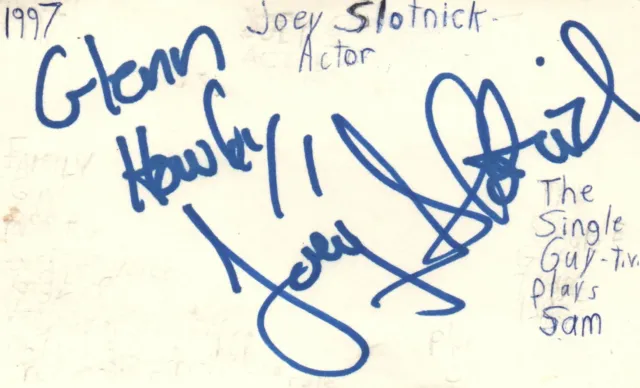 Joey Slotnick Actor San in The Single Guy TV Show Autographed Signed Index Card