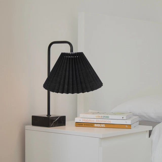 abat-jour plissé noir lampadaire à abat-jour plissé Table Lamps Shades 3