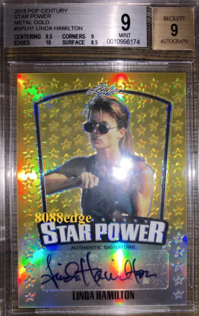 2015 Pop Century Star Power Auto Gold: Linda Hamilton #1/1 Autograph Bgs 9 Mint