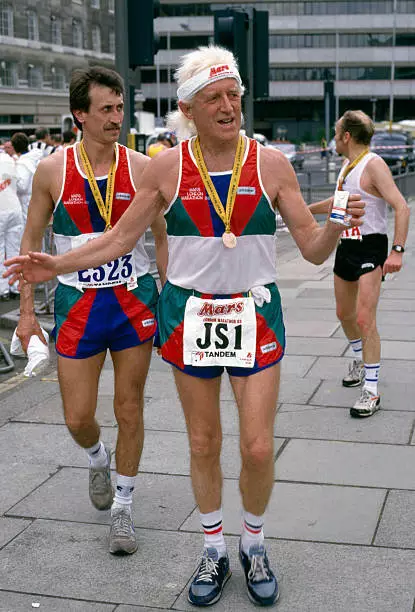 Jimmy Savile after running in the London marathon on 24th April 1 - Old Photo