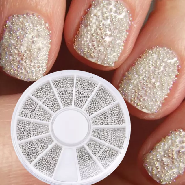 3D Micro Beads Nail Art Rhinestones Caviar Tips Decoration Manicure DIY Wheel KP
