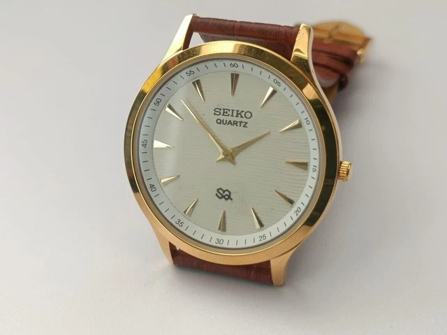 Montre Seiko Vintage Quartz - Japonaise - Plaquée Or - Occasion Très Bon État - Pour Homme