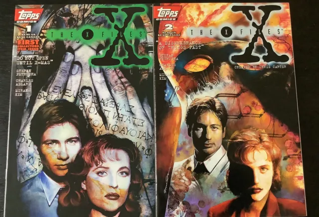 The X-Files #1 #2 Topps 1995 Comic Books NM