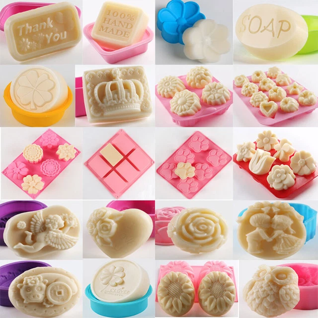 DIY Silicone Soap Mould Cake Cookies Candle Mold Ice Cube Craft Baking Tool Tray
