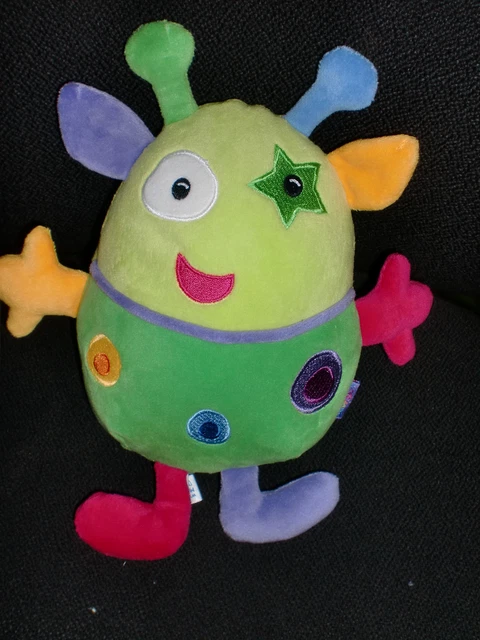 doudou peluche monstre extra terrestre vert BABYSUN 27cm
