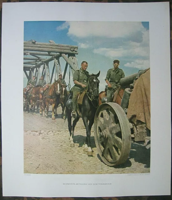 1943 GERMAN WEHRMACHT Poster Cavalry Artillery Agfa German Print Russia ...