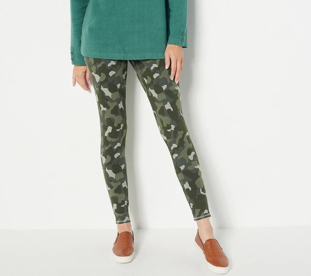 DENIM & CO. Active Regular Duo Stretch Printed Leggings Olive Camo, XL  £19.60 - PicClick UK