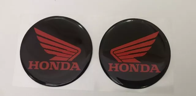 3cm Round Wing Logo Gel Resin 3D Reflective Badge Stickers For HONDA Motorcycle