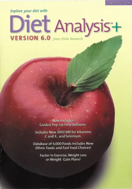 Diet Analysis Plus Version 6.0 by Esha Research with Booklet - Windows CD-ROM