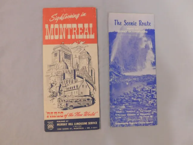 Vintage Canadian Tourism Brochures - Sightseeing Montreal + Temiskaming District