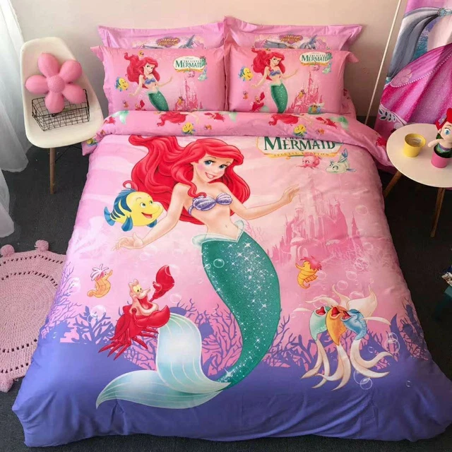 100 COTTON ARIEL the Little Mermaid Queen/Double Bed Quilt Cover Set