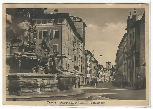 TRENTO (196) - TRENTO Fontana del Nettuno e Via Bellenzani - FG/Vg 1932