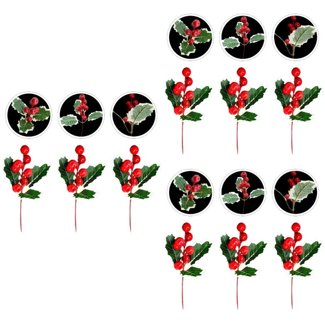 9 pcs Roten Beeren Dekorationen Weihnachten Baum Ornamente