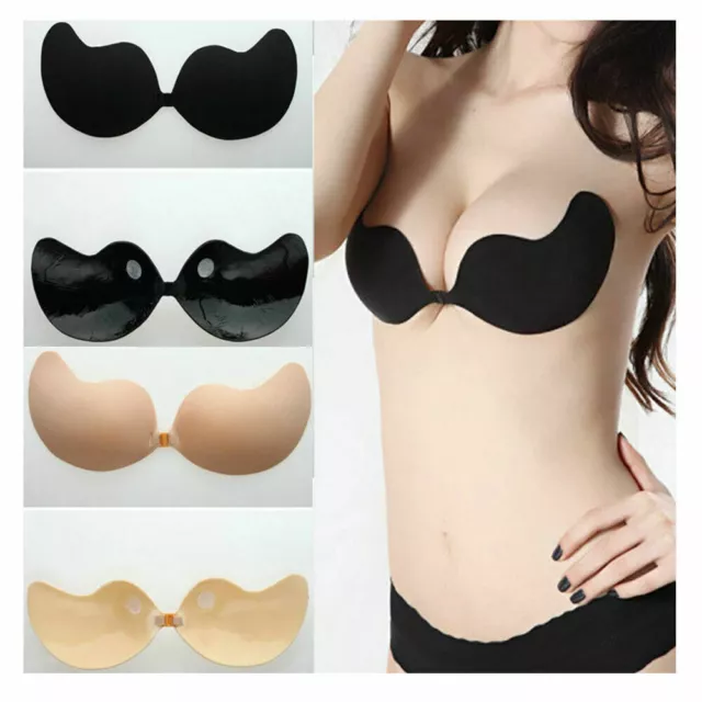 Silicone Adhesive Stick On Push Up Gel Strapless Women Invisible Backless Bra 2