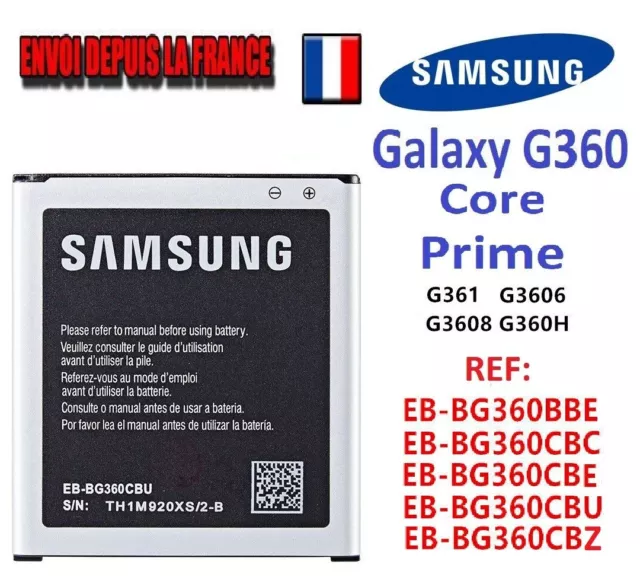 Batterie Originale Samsung Galaxy Core Prime EB-BG360CBE CBC CBU CBZ BBE 2000mA