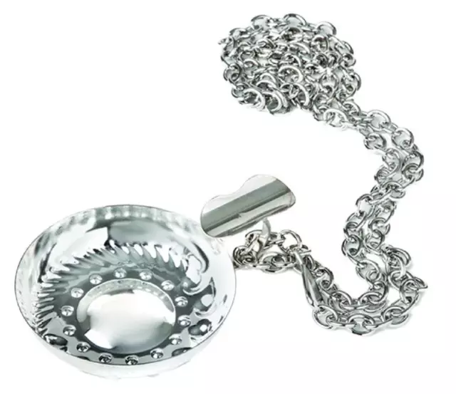 Silver Plated Tastevin Cellarman's Wine Tasting Cup w/Attached Chain