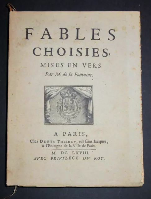 JEAN DE LA FONTAINE FABLES CHOISIES MISES EN VERS N° Edition FIRMIN-DIDOT 1930