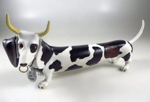 Westland Hot Diggity Dog Dachshund Cow Weiner "100% All Beef Weiner" Figurine