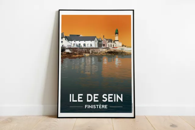 Affiche originale 30x40 cm, ILE DE SEIN (Cap Sizun, Finistère)
