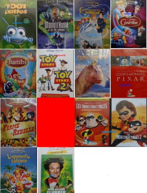 Lot de 7 DVD Disney cultes, très bon état, en français🇫🇷