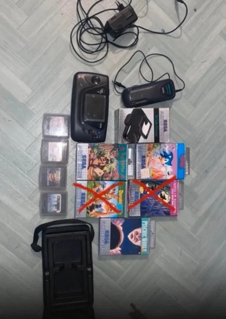 Console Sega Game Gear + 7 Jeux - Noire - Très Bon état De Fonctionnement