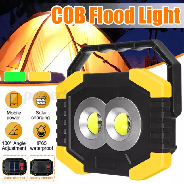 900000LM LED COB Work Light USB/Solar Charging Outdoor Camping Tent Flood