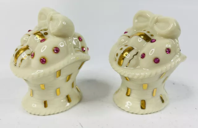 Lenox Easter Egg Basket Salt & Pepper Shakers NEVER USED 2