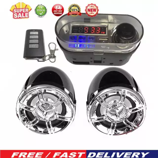 12V Motorbike Two Speaker Handlebar Radio Remote Control Motorcycle Studio Audio