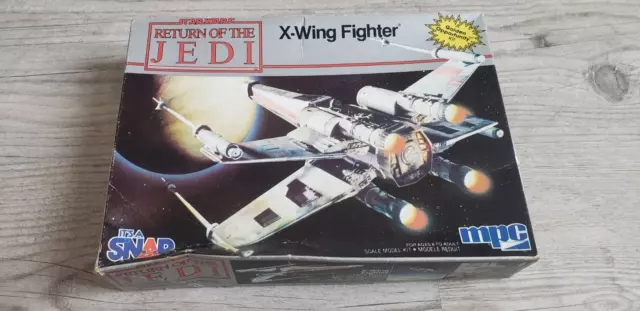 RARE Modèle KIT MPC Star Wars X-Wing Fighter 1983 COMPLET Return Jedi blister