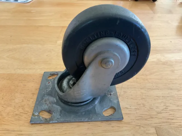 One Vintage Noelting Faultless Factory Industrial SwivelCaster Cart Wheel 3 1/2”