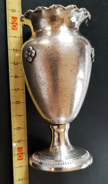 Argento 800 VASETTO MONOFIORE VINTAGE LAVORATO A MANO MARTELLATO  Peso 72,9 Gr