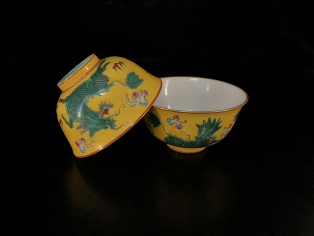 Chinese Enamel Color Porcelain Handmade Exquisite Kirin Pattern Cups af0311