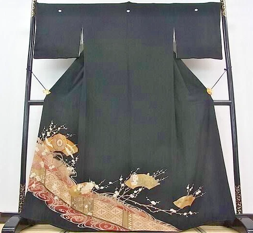 Japanese Kimono /Tomesode/Cranes/Silk/kimono accessories set&kimonohanger/6items