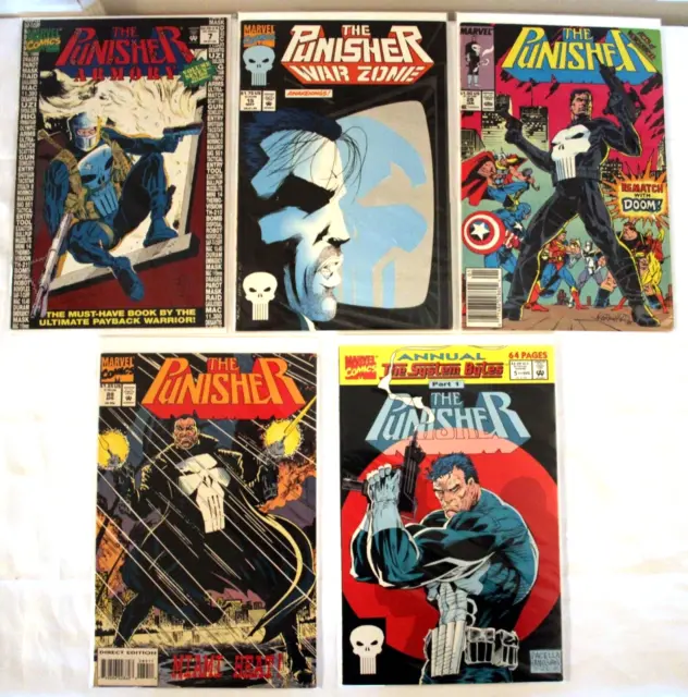 Marvel Comics Lot The Punisher #7 #15 #29 #89 #5 Annual Nice!! LOOK!!