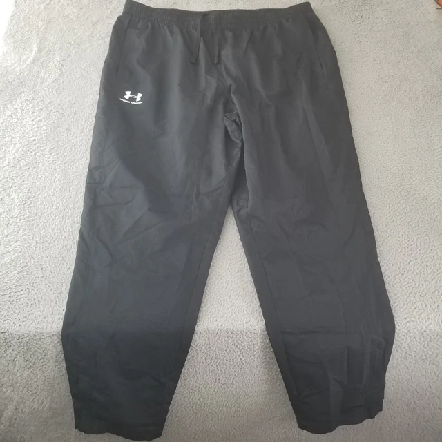 Under Armour Pants Mens 2XL Black Sweatpants Joggers Windbreakers Lined 40x30