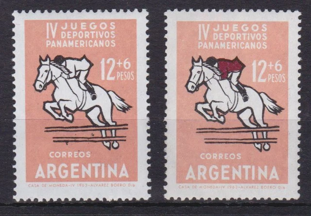 Argentinien 820 postfr./mnh Fauna Pferde horses Missing colour -24751