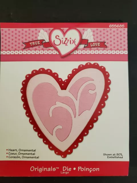 Sizzix Originals Die Heart, Ornamental #655865-will cleanly cut thick materials