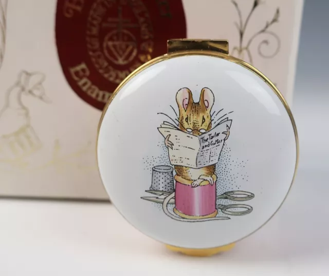 Vintage Crummles Beatrix Potter Tailor of Gloucester Enamel Trinket Box Mouse