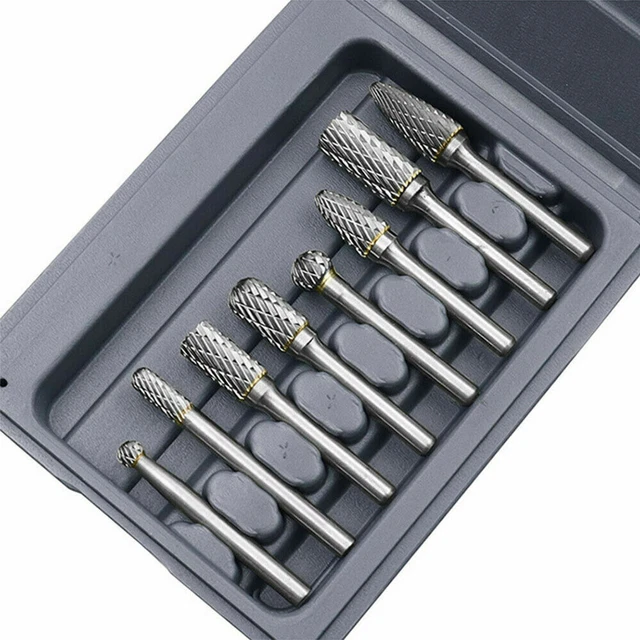 8Pcs 1/4" 6mm Shank Tungsten Carbide Rotary Burr Bur Die Grinder Carving Bits AU