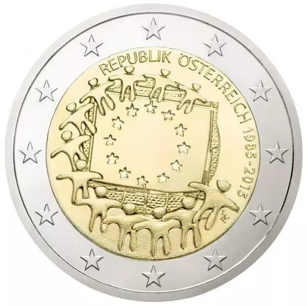 Austria 2015 30 Years Europe Flag - European Flag UNC