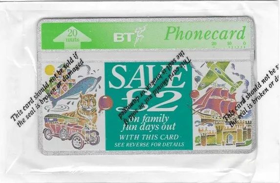 BT Werbung 100 £ 2 sparen an Familientagen, versiegelt neuwertig Telefonkarte