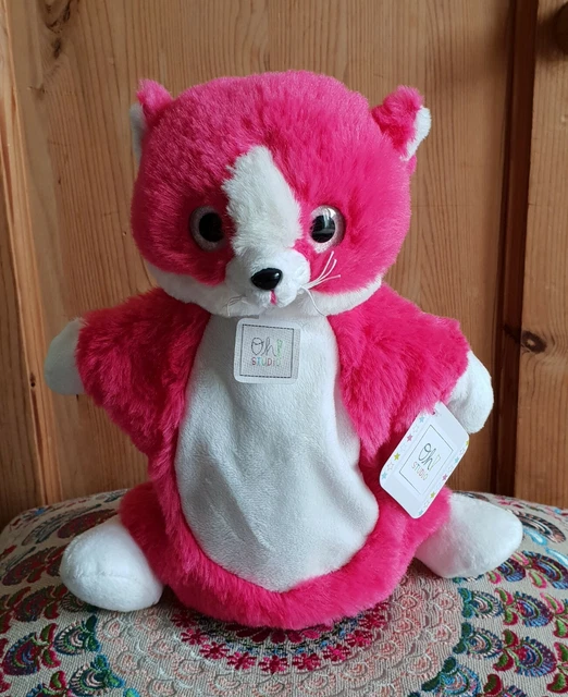 Oh Studio Pink White Cat Hand Puppet Marionette Baby Comforter Soft Plush Toy