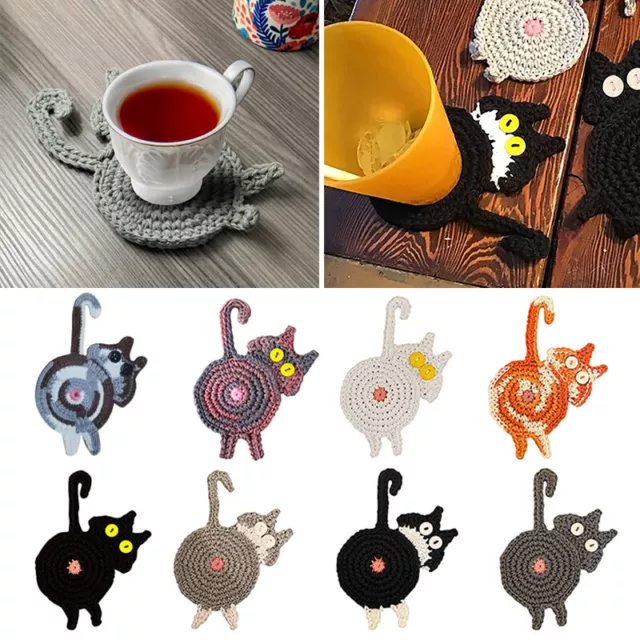 Posavasos Del Soporte De La Bebida Estera De La Taza Del Trasero Del Gato <